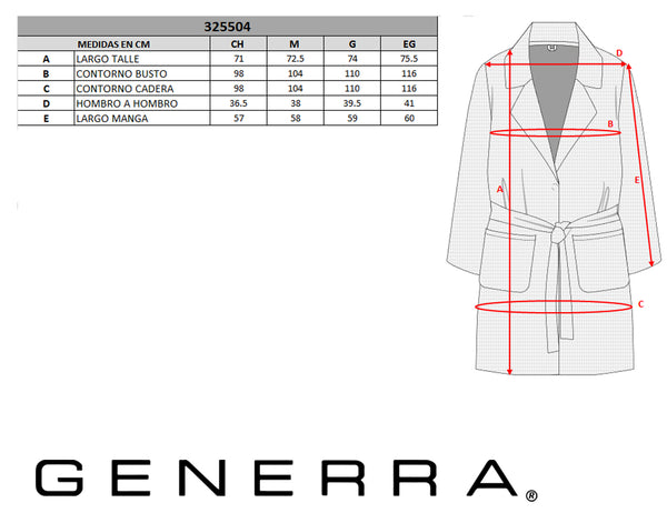 Abrigo Generra Para Dama Con Cinturón Ajustable 325504