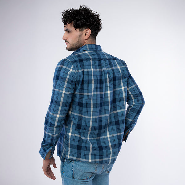 Camisa Generra Manga Larga Con Estampado Cuadrado 328206