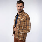 Camisa Generra Manga Larga Con Estampado Cuadrado 328206