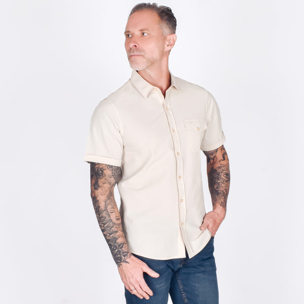 Camisa Hombre | Tela Texturizada y Bolsillo con Cartera Generra