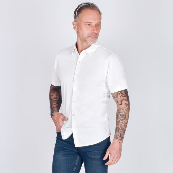 Camisa Hombre Regular Fit | Manga Corta con Aberturas Laterales