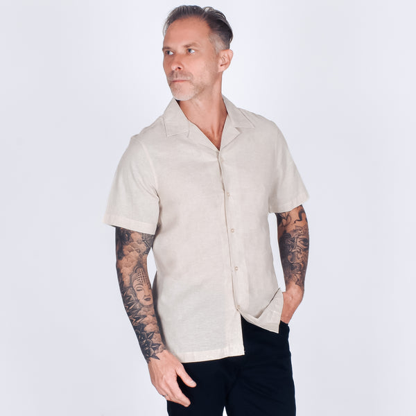 Camisa Hombre Regular Fit | Cuello Sport Lino