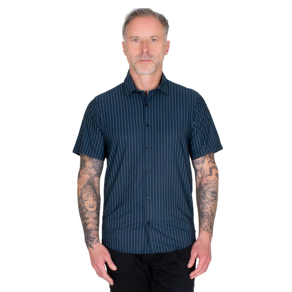 Camisa Generra de Manga Corta con Estampado a Rayas CC-518103