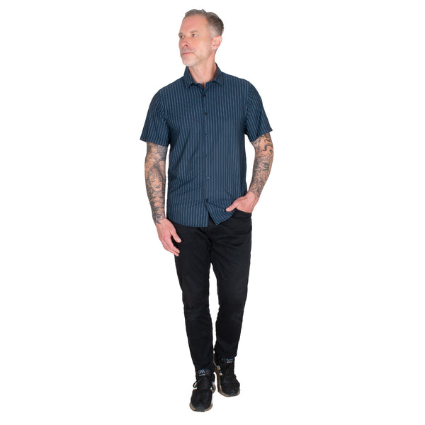 Camisa Generra de Manga Corta con Estampado a Rayas CC-518103