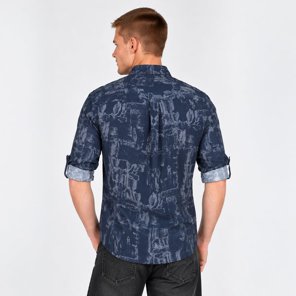 Camisa Generra Manga Larga Con Estampado Abstracto CL-418205