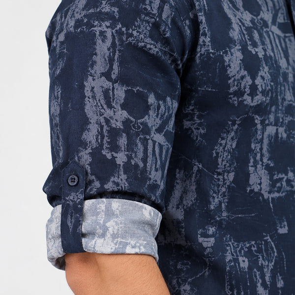 Camisa Generra Manga Larga Con Estampado Abstracto CL-418205