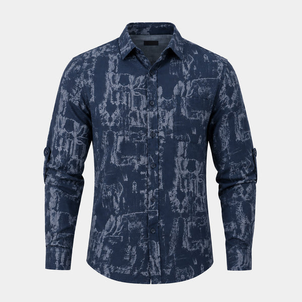 Camisa Generra Manga Larga Con Estampado Abstracto CL-418205