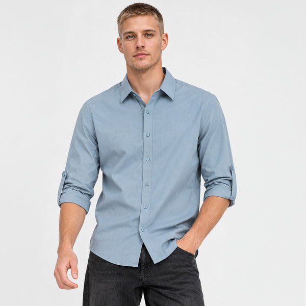 Camisa Hombre Regular Fit | Manga Larga con Elevador