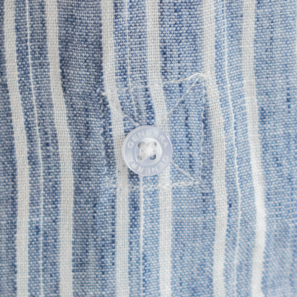 Camisa de Manga Larga Tipo Lino a Rayas