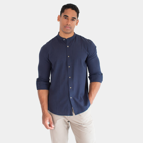 Camisa Cuello Mock Manga Larga