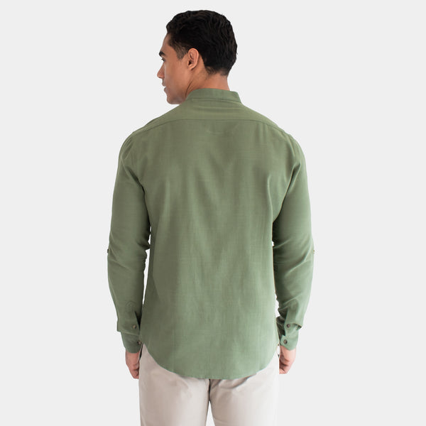 Camisa Cuello Mock Manga Larga