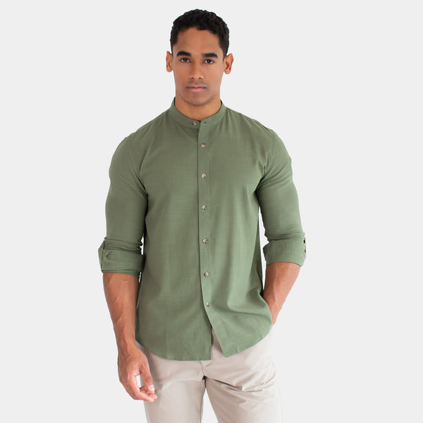 Camisa Cuello Mock Manga Larga