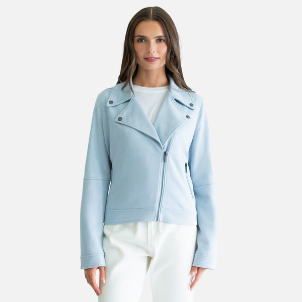 Chamarra Biker de Gamuza en Colores Pastel