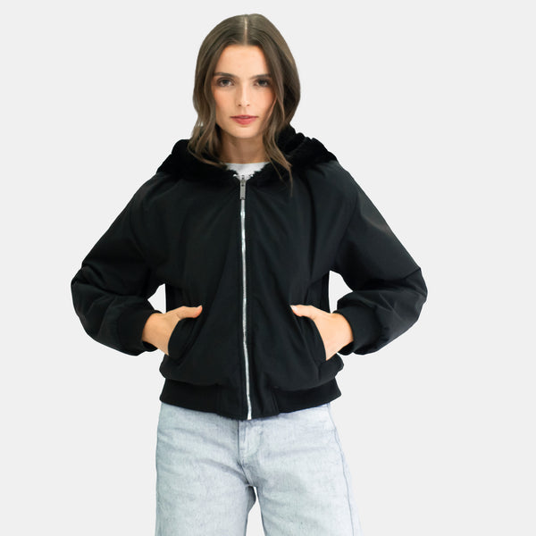 Chamarra Reversible de Peluche para Dama