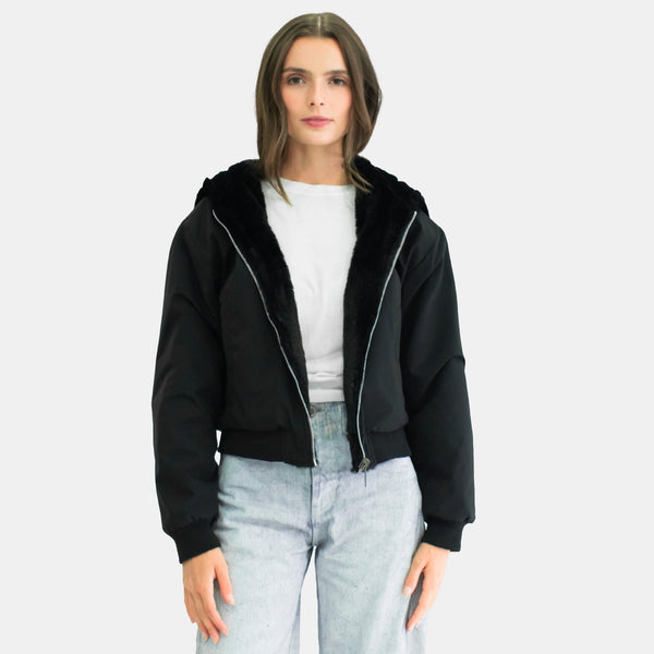 Chamarra Reversible de Peluche para Dama