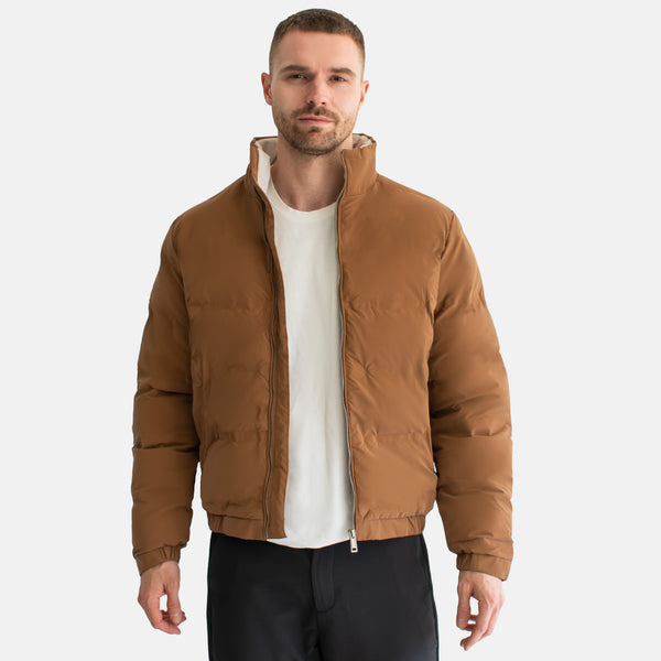 Chamarra Acolchada Textura Vinipiel Mate