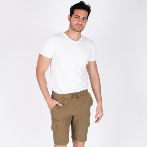 Bermuda Hombre Regular Fit | Pretina Elástica y Bolsillos Cargo