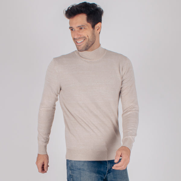 Suéter Generra con Cuello Mock Tonos Jaspeados SW-429802G