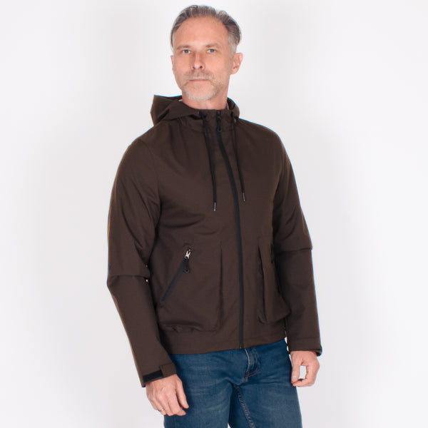Chamarra Hombre con Capucha Ajustable y Bolsillos con Fuelle