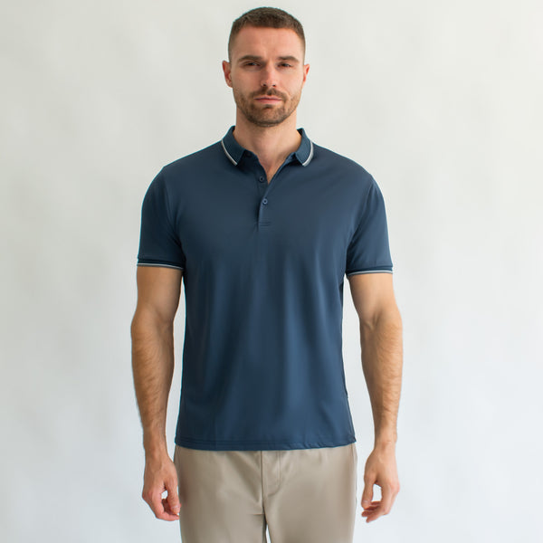 Playera Polo para Hombre Regular Fit – Cuello y Puños en Contraste de Color