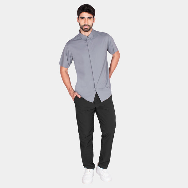 Camisa Manga Corta con Botones Ocultos