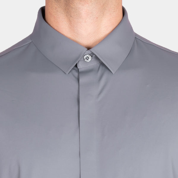 Camisa Manga Corta con Botones Ocultos