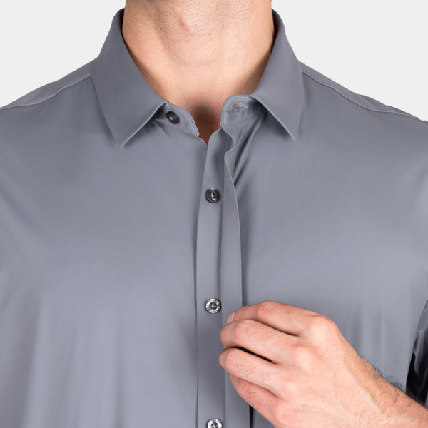 Camisa Manga Corta con Botones Ocultos