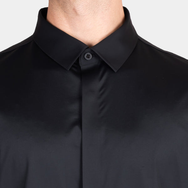 Camisa Manga Corta con Botones Ocultos