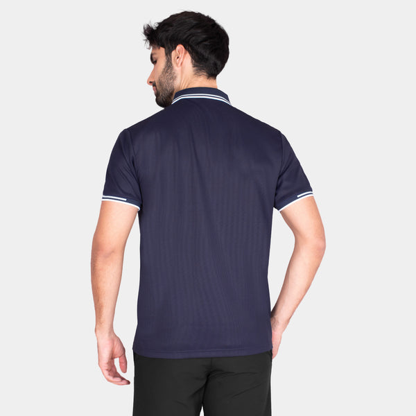 Playera Polo Manga Corta Con Líneas de Contraste