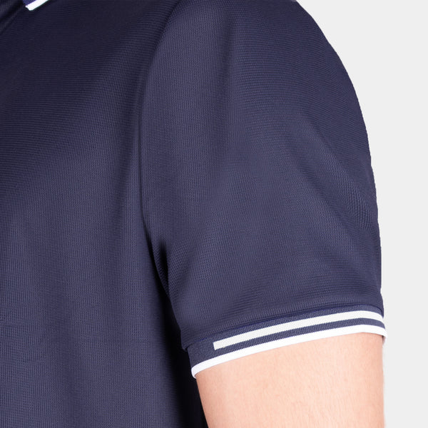 Playera Polo Manga Corta Con Líneas de Contraste