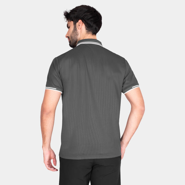 Playera Polo Manga Corta Con Líneas de Contraste