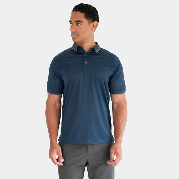 Playera Polo Luxe Fresh con Contraste en Cuello y Rib.