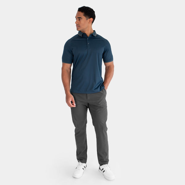 Playera Polo Luxe Fresh con Contraste en Cuello y Rib.