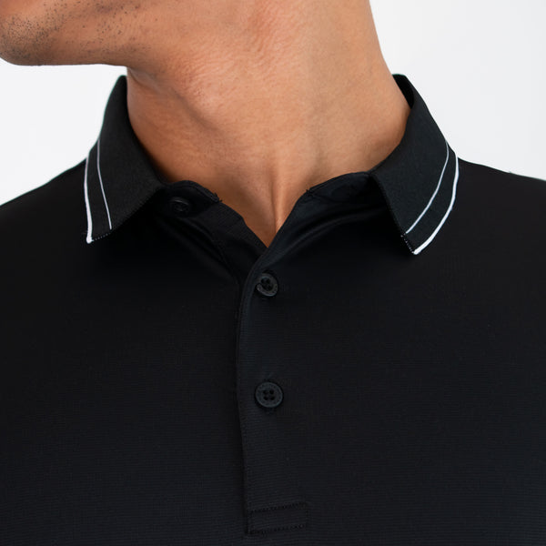 Playera Polo Luxe Fresh con Contraste en Cuello y Rib.