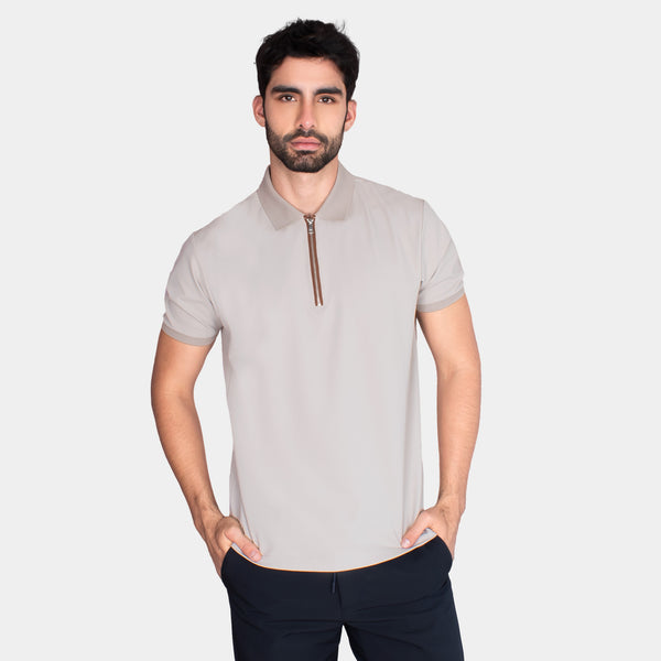 Playera Polo Ligera con Cierre al Frente