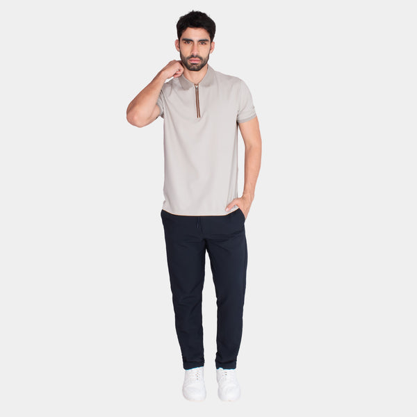 Playera Polo Ligera con Cierre al Frente