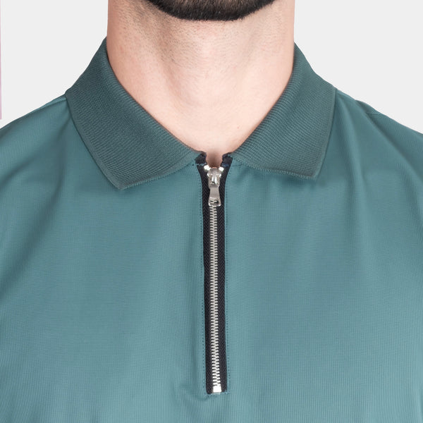 Playera Polo Ligera con Cierre al Frente