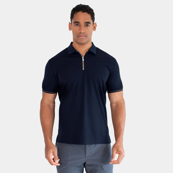 Playera Polo con Cierre al Frente con Cinta Tricolor