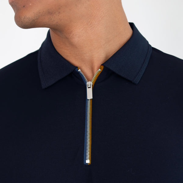 Playera Polo con Cierre al Frente con Cinta Tricolor