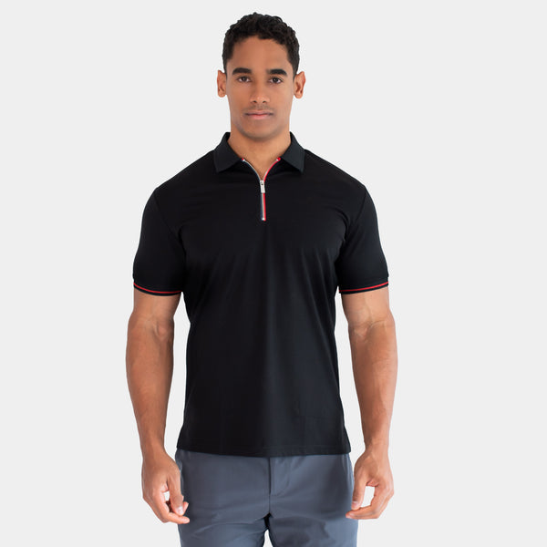 Playera Polo con Cierre al Frente con Cinta Tricolor