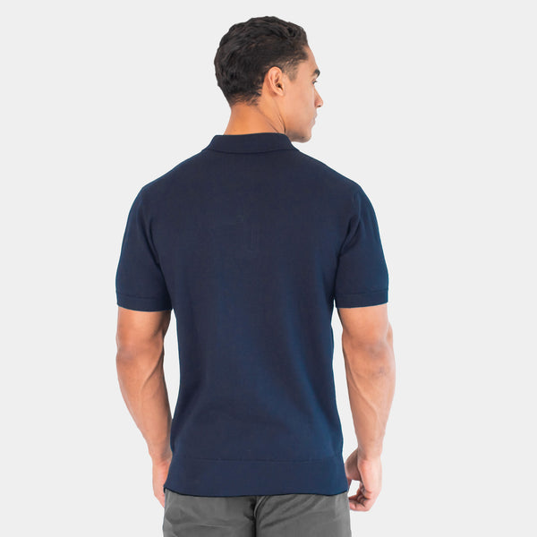 Playera Polo Tejida con Cierre al Frente