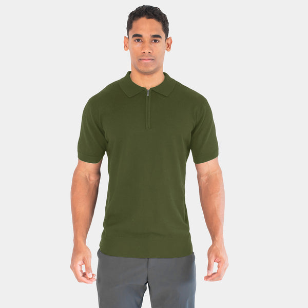 Playera Polo Tejida con Cierre al Frente