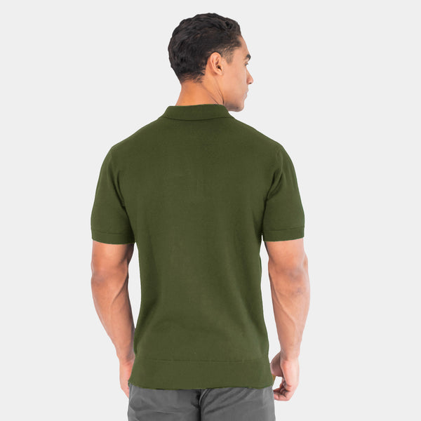 Playera Polo Tejida con Cierre al Frente