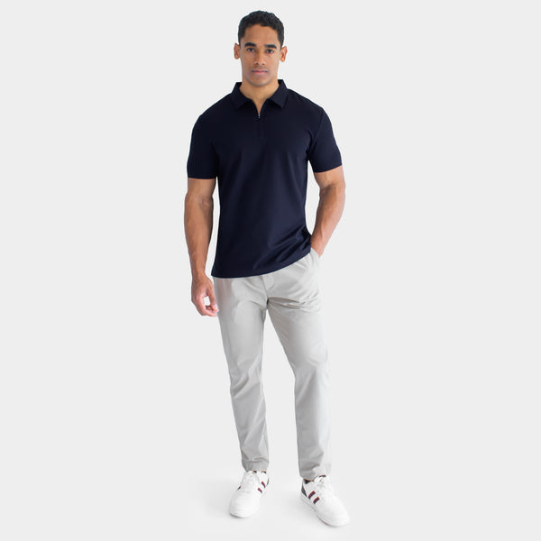 Playera Polo con Cierre y Detalles en Realce