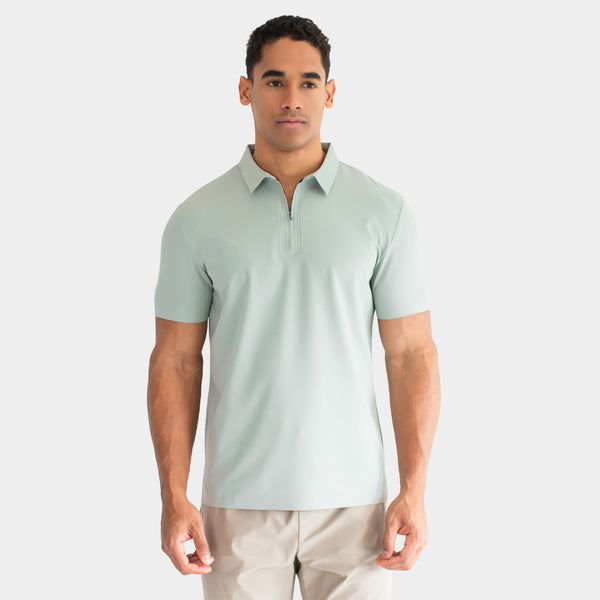 Playera Polo con Cierre y Detalles en Realce