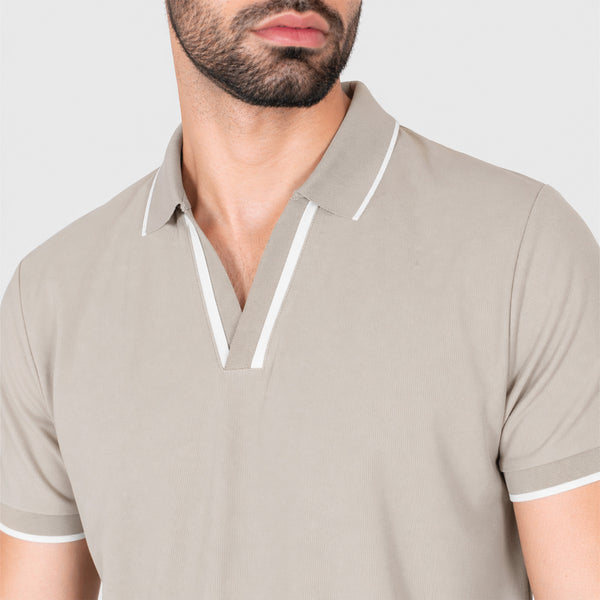 Playera Polo Cuello Johnny con Lineas de Contraste
