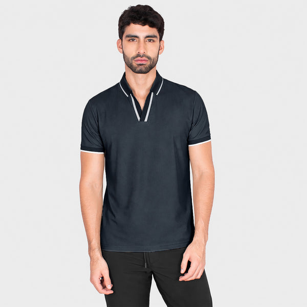 Playera Polo Cuello Johnny con Lineas de Contraste