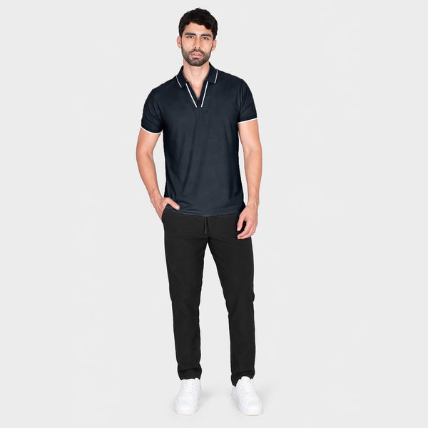 Playera Polo Cuello Johnny con Lineas de Contraste