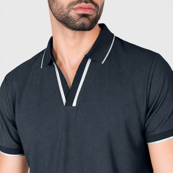 Playera Polo Cuello Johnny con Lineas de Contraste