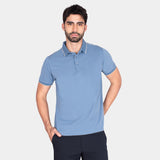 Playera Polo con Costuras Decorativas en Hombros
